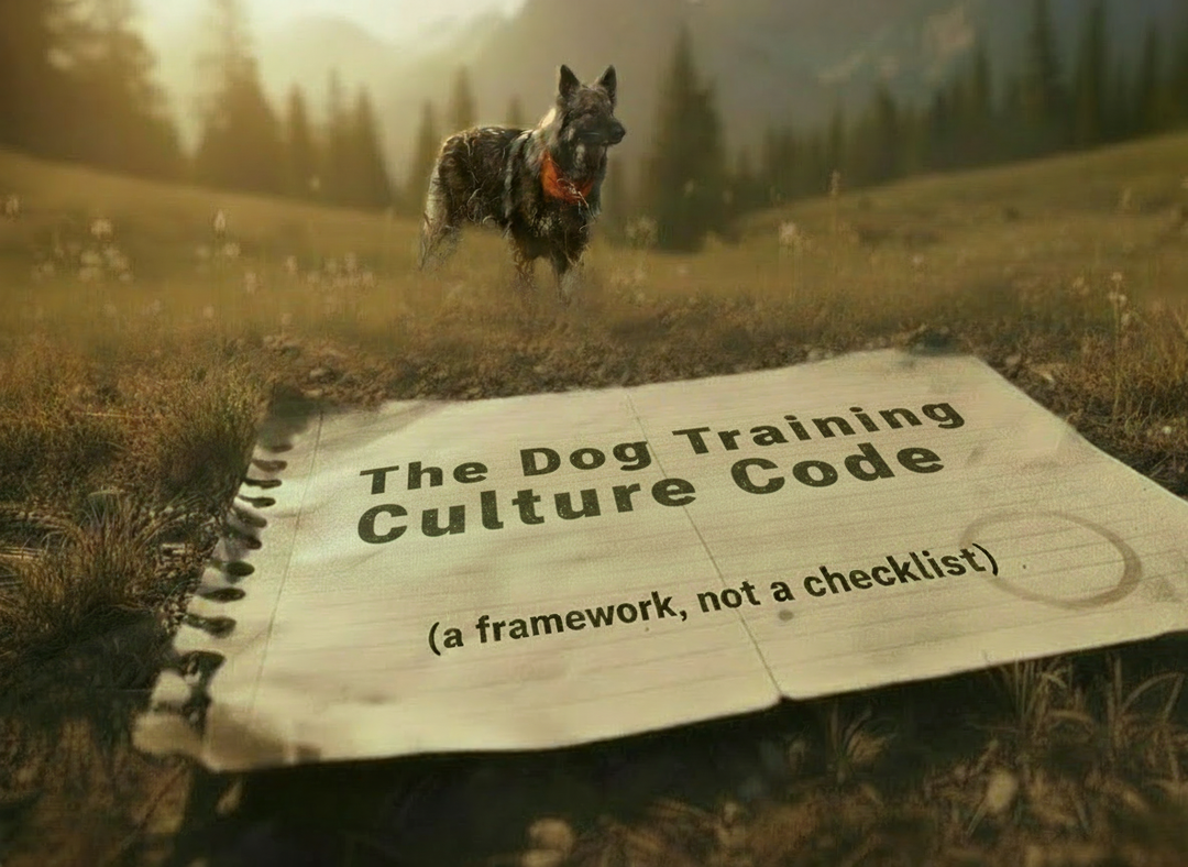 The Dog Training Culture Code (a framework, not a checklist)